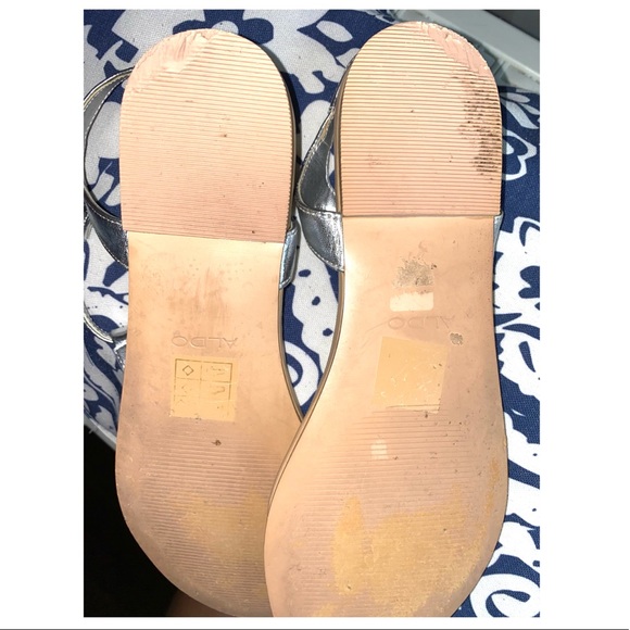 ALDO Sandals 7.5 Silver Sandals Silver Shoes - Picture 13 of 13